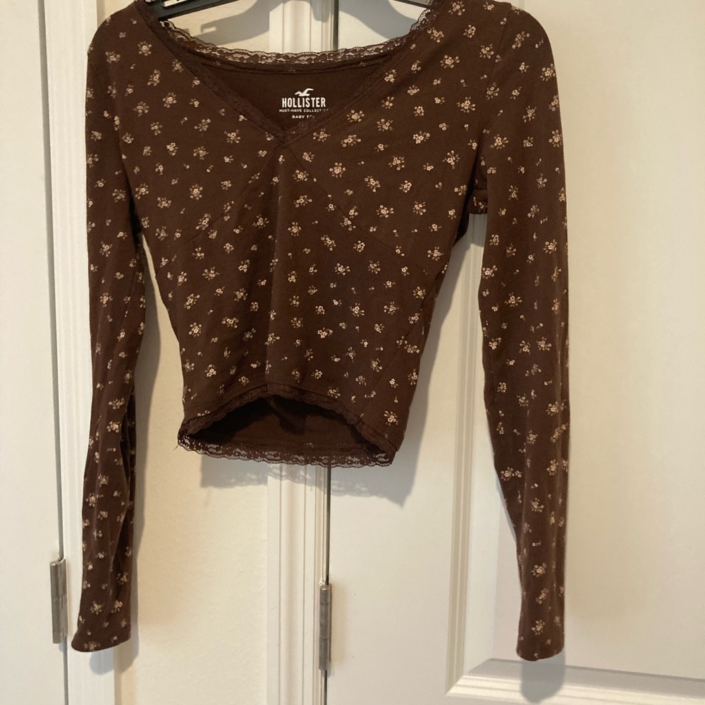 Brown long sleeve baby tee from Hollister